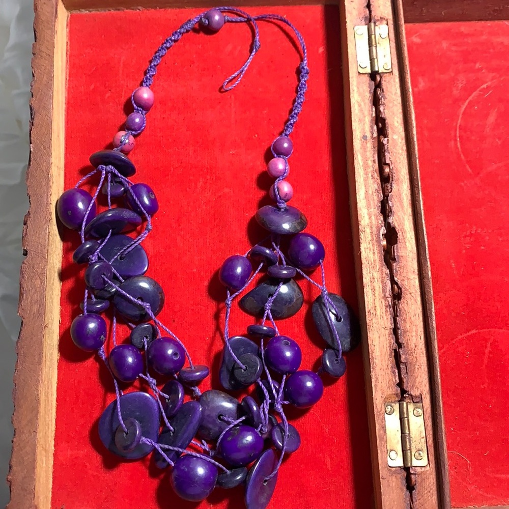 Purple beaded necklace
